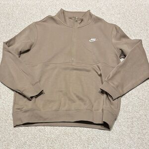 Nike Men's Zip-Up Sweater in Tan